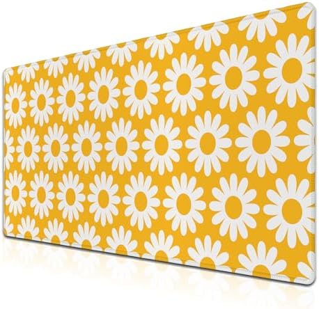 Amazon.com: Samgula Computer Desk Mat Yellow Desk Mats, Large Gaming ...