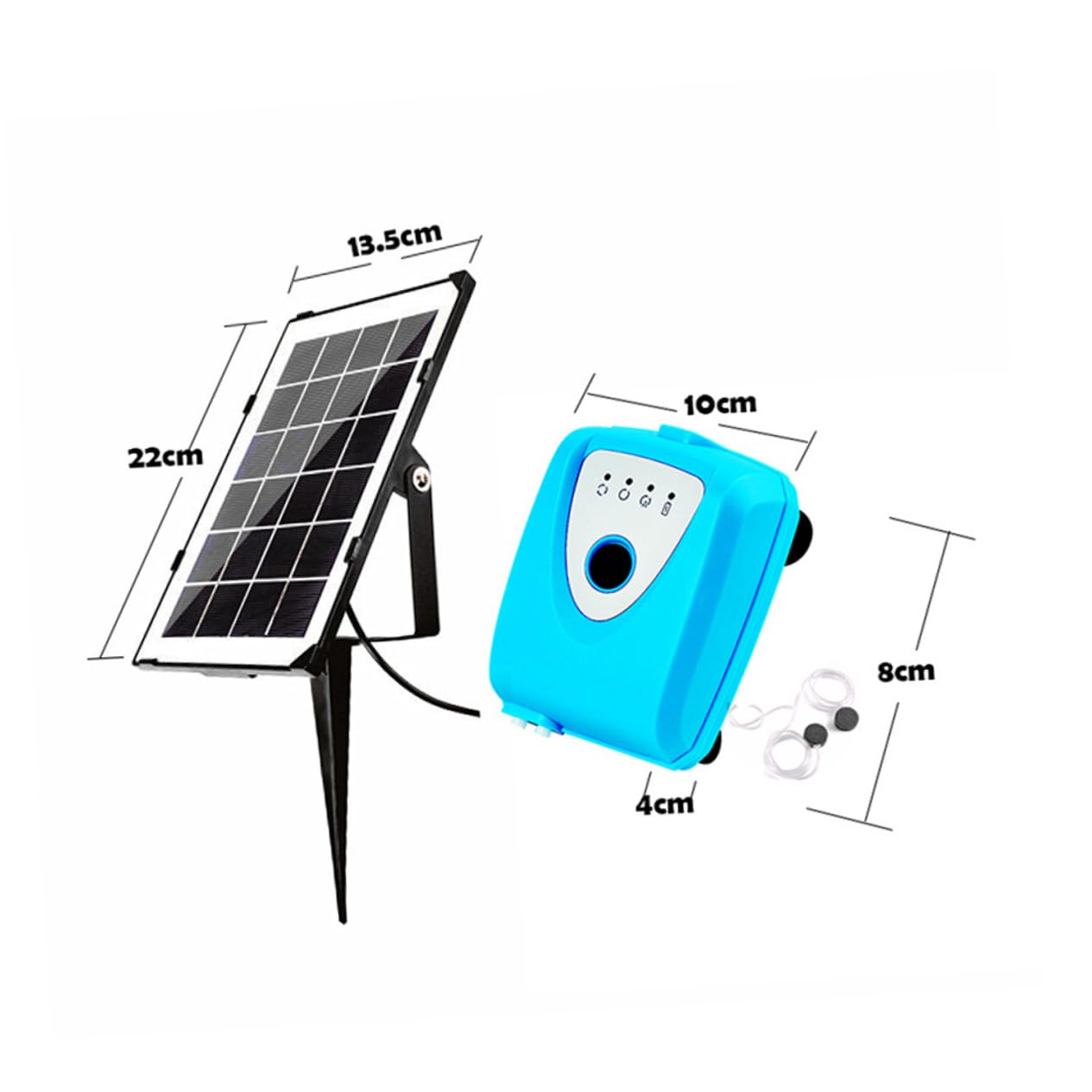 FOMIYES Bomba de Oxígeno para Pecera Doble Orificio Alimentada por Energía Solar para Acuario y Pesca al Aire Aireador de Pecera