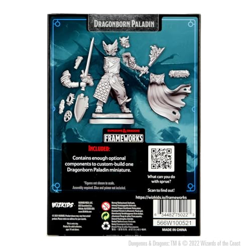 Figura Dragonborn Paladín sin pintar WizKids miniatura 2