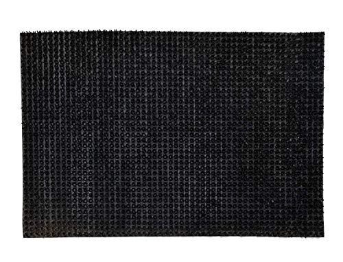 Image of YALISH Polyvinyl PVC Spike Entrance Door Mats for Home, Offices, Hotel Rooms Artificial Grass Turf Mat, Multiple, Textured Surface, Indoor Outdoor Use (Black - 2 X 3 FT / 60 X 90 CM)