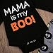 Baby Boys Girls Halloween Party Outfit Set Long Sleeve Letters Print Bodysuit and Pants with Hat (3-6M, Black)