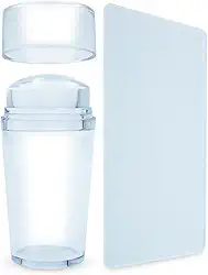 Kit 3 Carimbos de Silicone Francesinha Unhas com Raspador