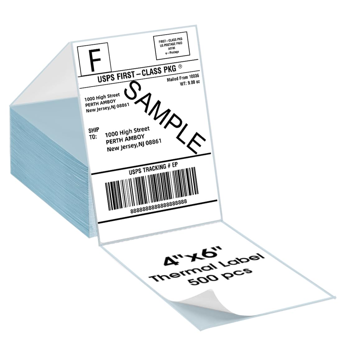 VRETTI 4x6 Thermal labels-500 Fanfold, Strong Adhesive, Easy to Peel Off,Thermal Shipping Labels 4x6, Multipurpose, Reliable Quality for Small