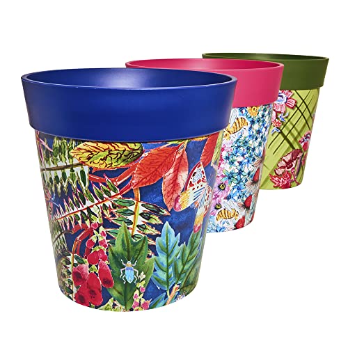 Hum Flowerpots, 22 cm, 3er-Set, in Verschiedenen Farben und Mustern,...