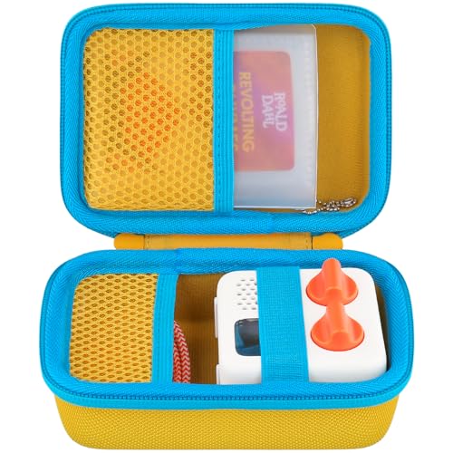 co2CREA Custodia rigida compatibile con Yoto Mini Kids Audio Music Player Altoparlante per bambini Riproduce audiolibri Radio e custodia per schede Può contenere fino a 36 carte Yoto, custodia gialla