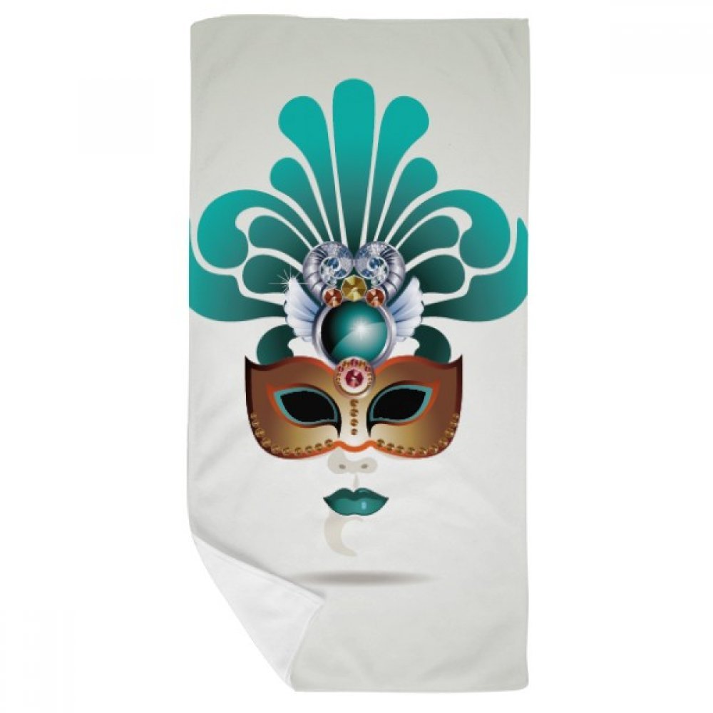 Serviette de bain Venise cyan aux finitions soignées 35x70
