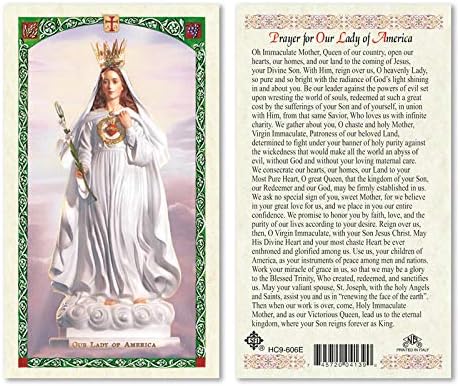 Saint Francis Cromo OUR LADY OF AMERICA PRAYER CARD LAMINATED PRAYER CARDS ENGLISH