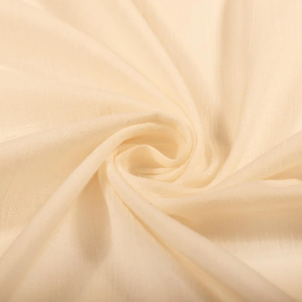 AK TRADING CO. 127 cm breit – 100% Baumwolle Island Breeze Gaze-Stoff – perfekt für Bekleidung, Wickeln, Basteln, Zuhause, Fotoshootings, DIY-Projekte. (Elfenbein, 4,5 m)