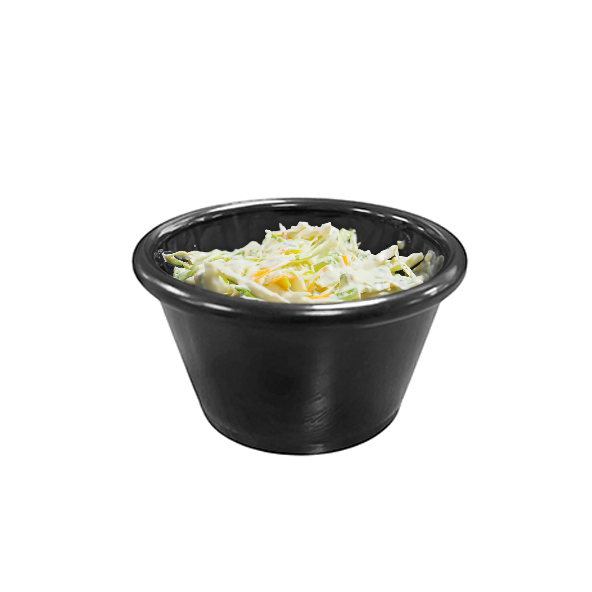 Chabrias Lot de 24 ramequins traditionnels simples en plastique résistant, pots à condiments, ramequins à sauce, bols à trempette, fabriqués en Angleterre (Noir 43 ml)