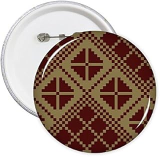 Pin Redondo con diseño de Cruz en Color marrón con triángulo y patrón de ilustración, 5 Piezas XL