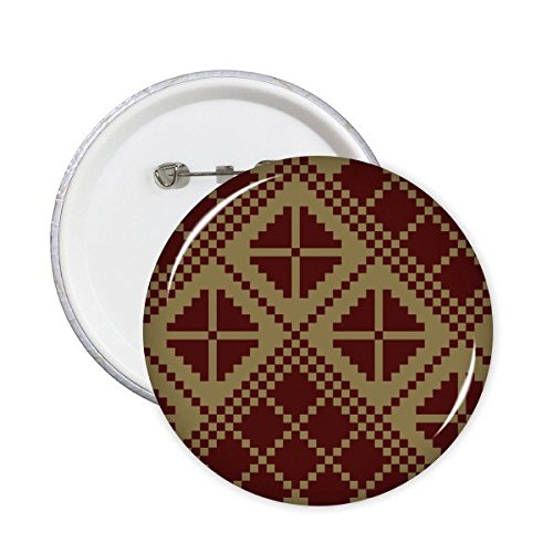 Croix en losange marron tan broches rondes et grands badges triangles nordiques pour décoration