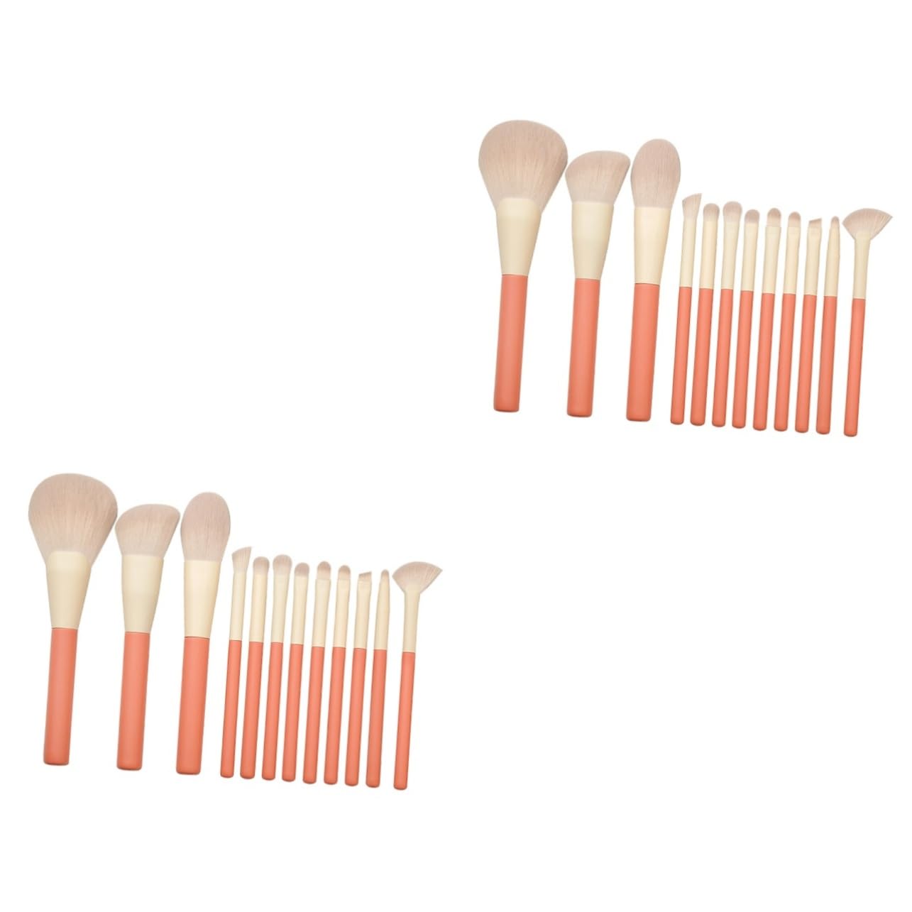 FRCOLOR 2sets Pennelli Per Trucco Professionali Fibra Artificiale Leggeri e Portatili Per Trucco Viso Ombretti e Blush Perfetti Per Viaggi e Uso Quotidiano