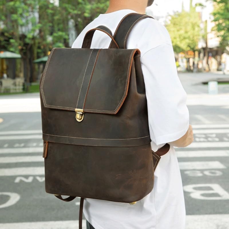 Men's Retro Business Travel Backpack Large Capacity Laptop Bag image 4