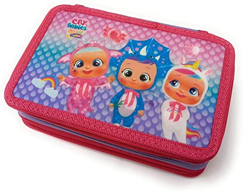 Cry Babies - Astuccio Scuola 3 Zip Cry Babies - Dreamy, BRUNY & Tina - Completo di 44 Pezzi