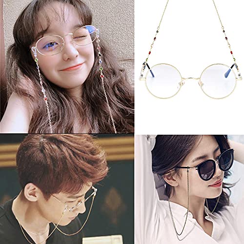 6 Pieces Mask Holder Chain Lanyard Necklace Sunglass Eyeglass Glasses Chains Eyewear Retainer Beaded Eyeglass Strap Holder Anti-Lost Mask Leash For Women Girls #TOP6