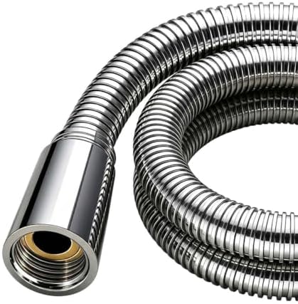 Teepacioka Duschschlauch aus Edelstahl mit 360° Verdrehschutz – Brauseschlauch mit Messing-Anschlüssen & Swivel-Kern, Knickfest, Universal G1/2" für Dusche & Badewanne (2,00m)