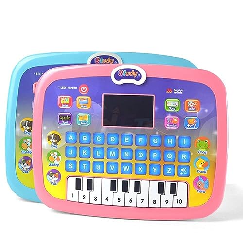 Image of SHINETOY Educational Learning Kids Laptop Tablet Computer Plus Piano with led Screen Music Fun Toy Activities for Kids Toddlers 1 2 3 4 5 6 + Year Old albhabet Words Sound a b c 1 2 3