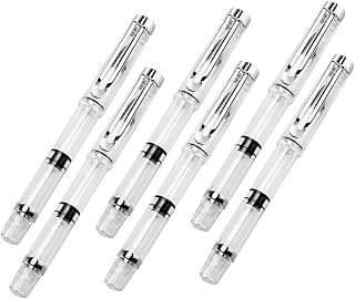 NUOBESTY 6pcs Soft Tip Calligraphy Pen Refillable Ink Brush Pen Wolf Hair Material for Chinese Writing Sketching Paintings Calligraphy Tools