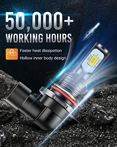 LUYED 2 X 1900 Lumens Extremely Bright 3570 2-EX Chipsets H10 9140 9145 Led Bulbs Used for DRL or Fog Light, White - Thumbnail 4