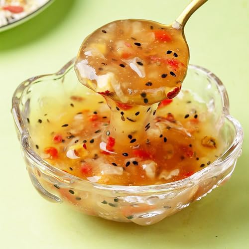 Lotus Root Powder Soup，Lotus Root Powder Mix Chinese Soup，Mixed Nuts Dried Fruit Chia Seeds Osmanthus Black Sesame Seeds Jujube，Sweet Snacks,low Calorie Healthy Instant（16oz） - Thumbnail 7
