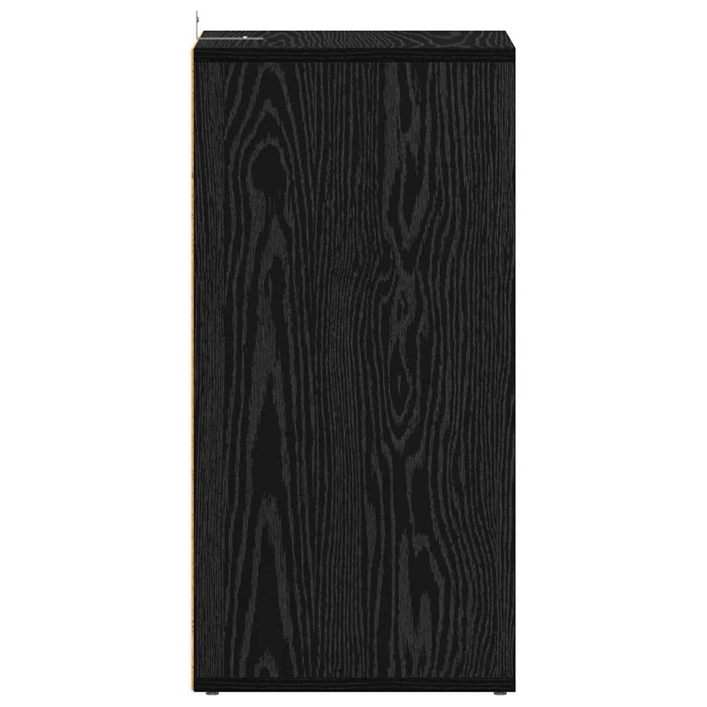 Set di 2 scarpiere nere effetto rovere, 32 x 35 x 70 cm, in legno, 10 scomparti, per riporre scarpe in corridoio, corridoio e camera da letto