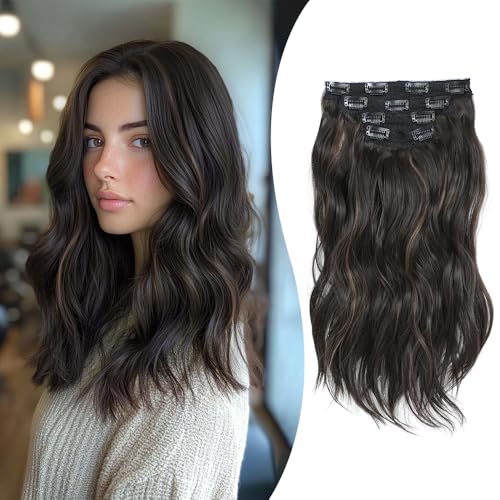 Extensions cheveux clipser 35cm ondulés trame dentelle invisible femme