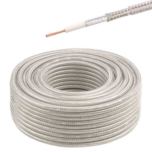 RG8x Coaxial Cable 100ft,Low Loss RG8X Cable Stranded Core 50 ohm - 100 Feet