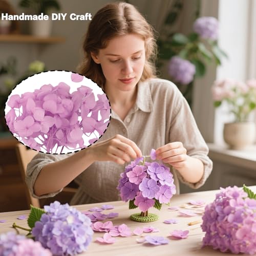 Gkhlg 1 Stück Trockenblume Hortensie Natürliche Deko für Kuchen Cupcake Dekorieren Bastelprojekte Trockenblumen für Dekoration für Bäcker Party Planer DIY Enthusiasten (Flieder)