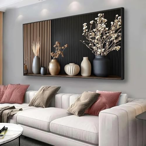 KEMEIQI Modern Abstract Print Wall Art Retro Canvas Painting for Living Room Large Size Canvas Poster for Bedroom Decorative 70x140cm Frameless