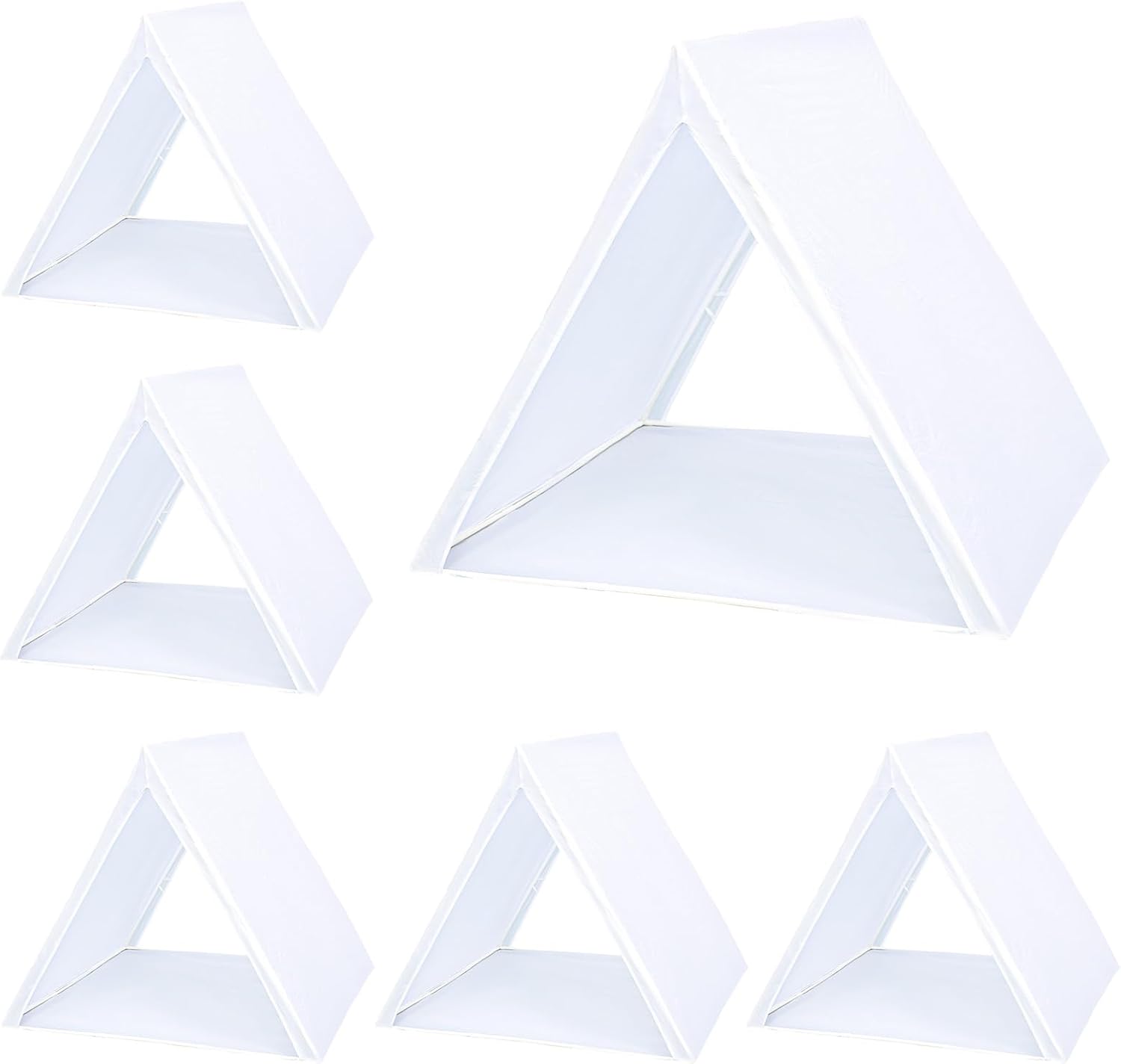 6pcs Kids Play Tents, 45x40 Inch Teepee Tent for Kids Indoor Playhouse White Washable Sleepover Tent Foldable Toddler Tent Slumber Party Tents for Girls Boys