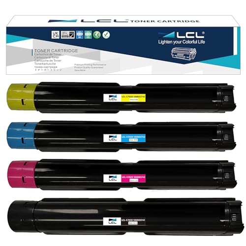LCL Compatible Toner Cartridge Versalink C7020 C7025 C7030 106R03741 106R03744 106R03743 106R03742 Replacement for Xerox Versalink C7020 C7025 C7030 (4PK KCMY)