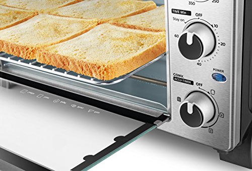 Toshiba Mc25Cey-Ss Mechanical Oven With Convection/Toast/Bake/Broil Function, 25 L Capacity/6 Slices Bread/12-Inch Pizza, Stainless Steel #TOP6