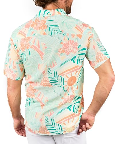 Men's Short Sleeve Button-Down Shirt, Printed Modern Hawaiian Shirt, Soft Rayon, Regular and Relaxed Fit2