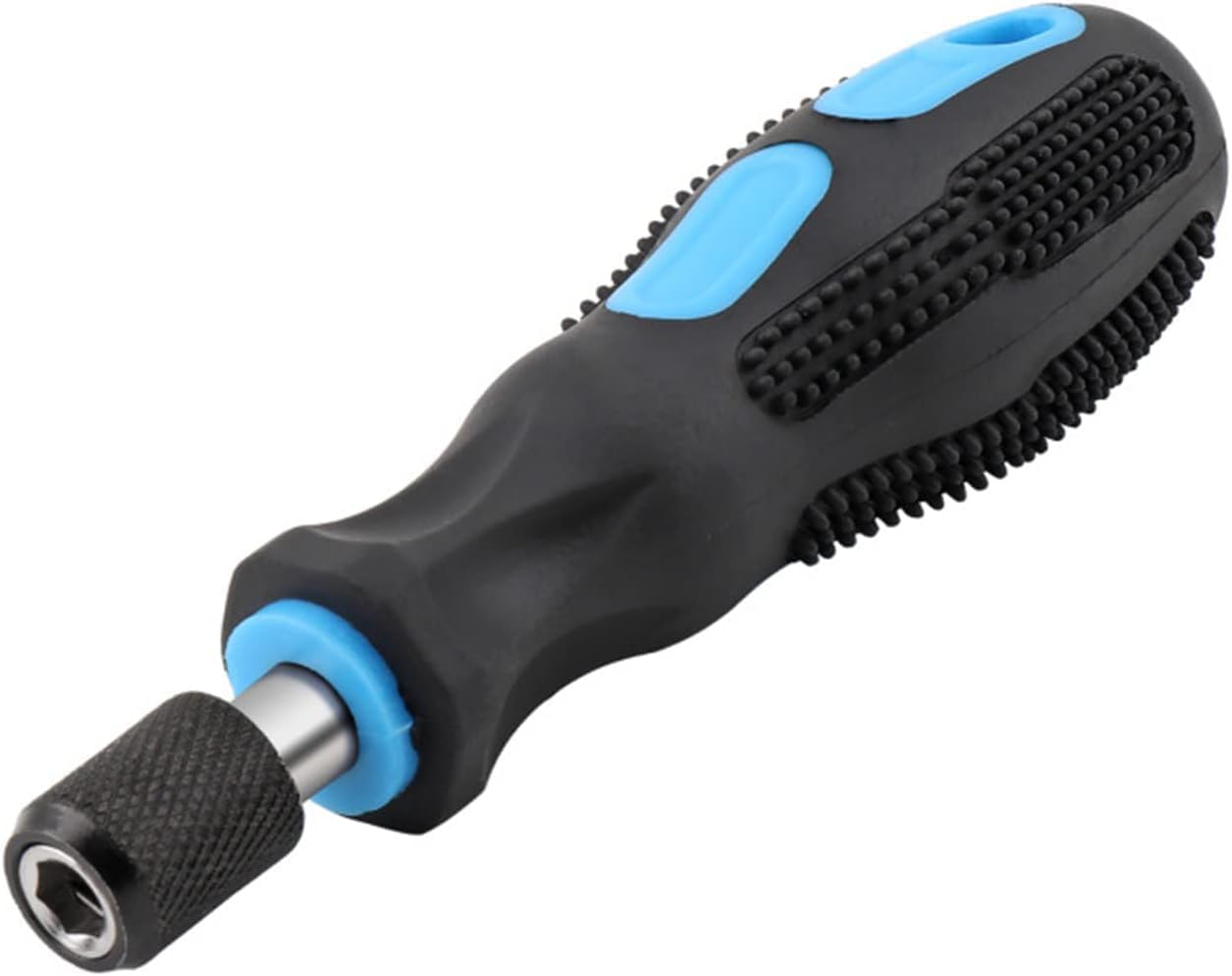 Electric Screwdrivers Bit Holder 1/4'' 6.35mm Screwdriver Bit Handle Hardended Steel + PVC Antislip Handle Screwdriver Handle(Blue)