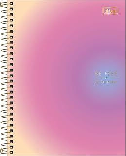 Caderno Espiral Capa Dura Colegial 1 Matéria Great 80 Folhas - Roxo e Amarelo Degradê - Tilibra