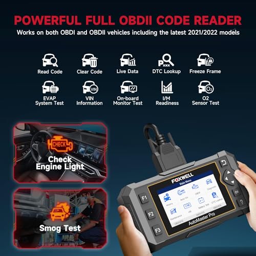 FOXWELL NT614 Elite OBD2 Scanner 4 System Code Reader Scan Engine ABS SRS Transmission, 5 Resets Oil/EPB/ABS Bleeding/SAS/Throttle Live Data, Auto VIN, WiFi Updates Car Diagnostic Tool for DIY & Pros