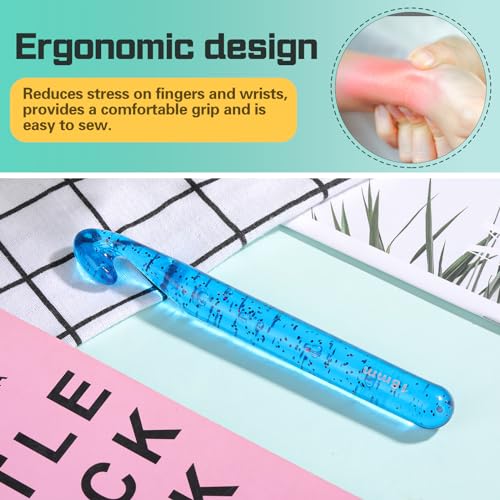 Image of QMNNMA 18 mm Crochet Hook, Large Crochet Hooks for Chunky Yarn | Big Crochet Hooks, Jumbo Crochet Hooks, Giant Crochet Hook, Ergonomic Knitting Needles Crochet Needle for Beginners