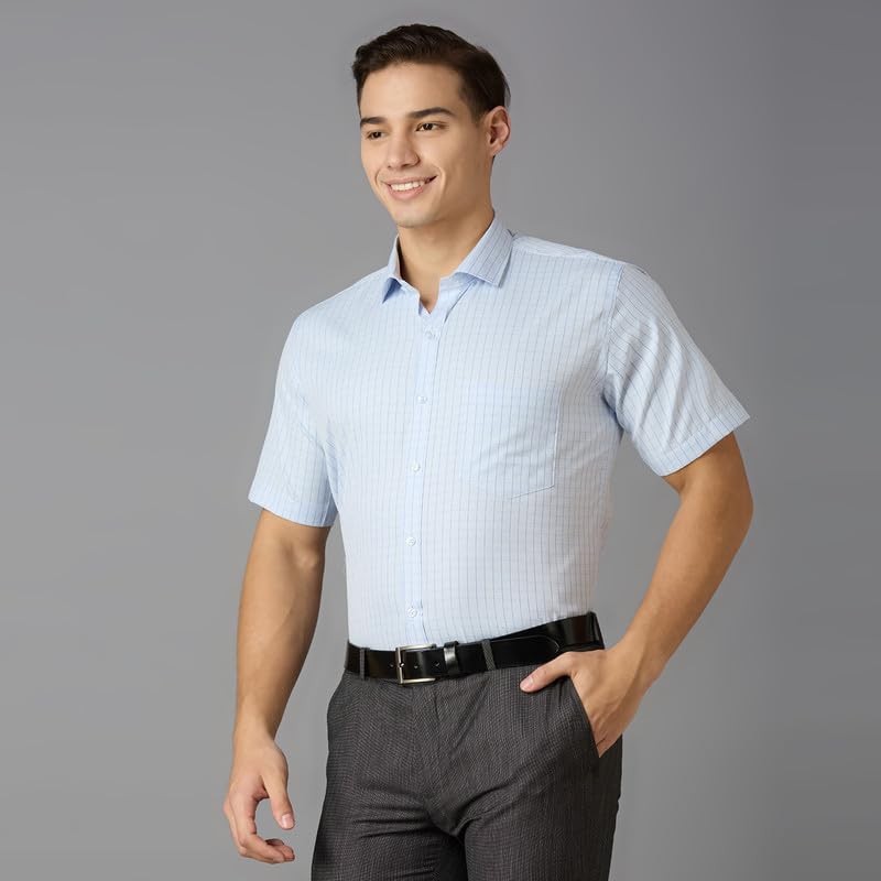 Image of Mark & Albert Men's Half Sleeves Cotton Formal Shirt