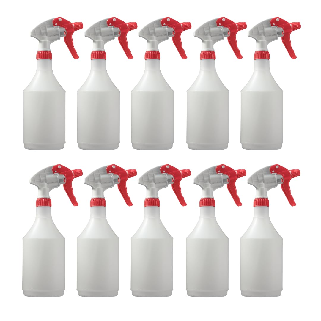 Avern Large 750ml Spray Bottles Plastic For Cleaning Solutions Gardning & Home Use Gardening, Plant, Water, Durable Trigger Sprayer, Refillable Mist Spray Bottle Heavy Duty (Red, 10 Pack)