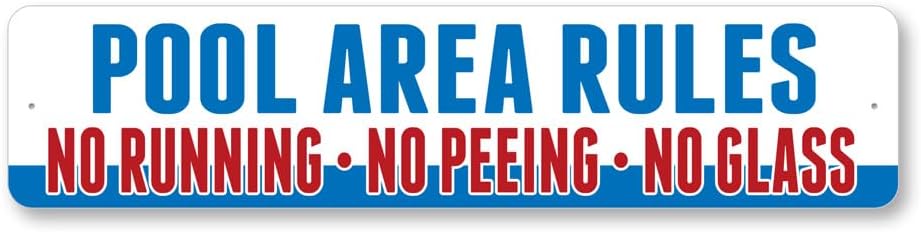 Pool Area Rules Sign - 6 x 24