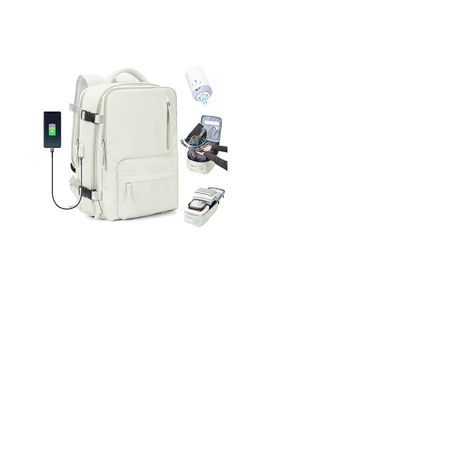 SZLX Zaino Ryanair 40x30x20 Sottovuoto Bagaglio a Mano 40x20x25 Donna Zaino da Viaggio 40x30x20 Wizzair Borse da Cabina per Easyjet 45x36x20 Uomo per Laptop 14 Pollici con Porta USB e Porta Scarpe