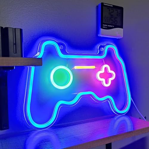 MEDE Dimmable Game Neon Sign, Glass Gaming Neon Light Sign Powere...