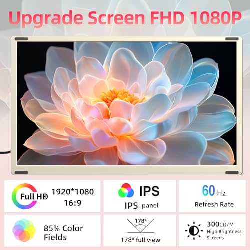Image of LOSC 15.6 inch Laptop Screen Extender, Triple Portable Monitor with FHD 1080P IPS Display, 120% sRGB, 235 Rotation and Plug and Play Setup for 13-17.3 inch Mac, Windows & ChromeOS Laptops