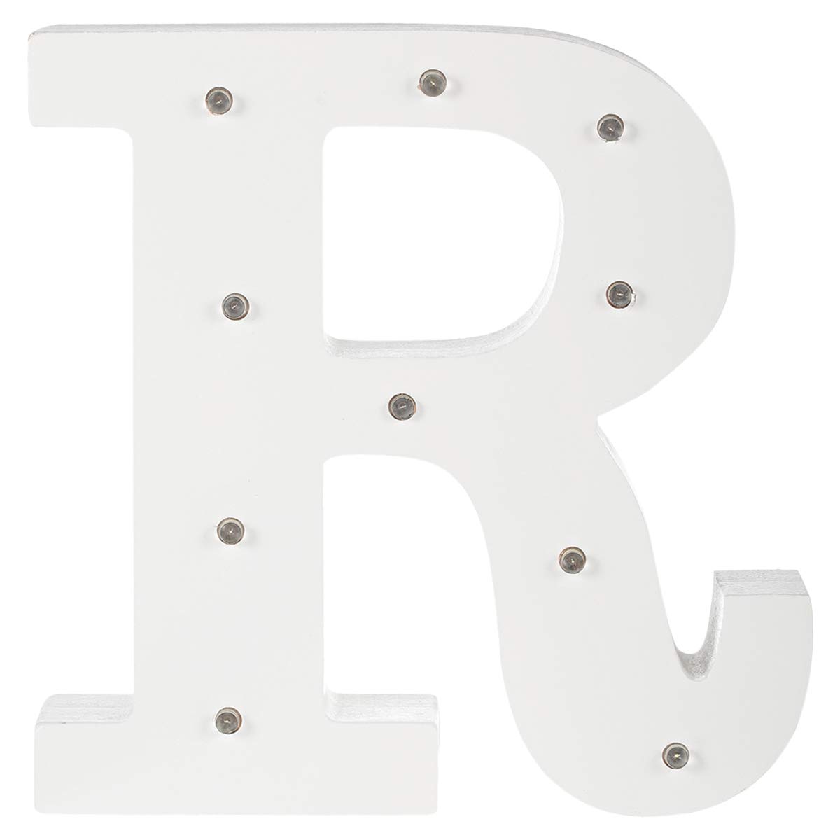 East Lady Elt96 Wooden Letter R Hanging Lighting - White