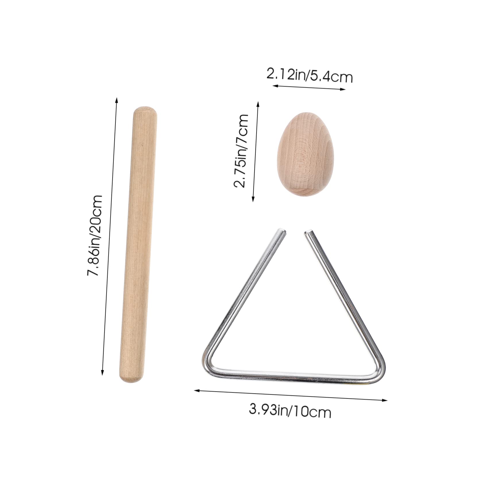 Yardwe Handheld Triangle Percussion Set for Boys and Girls 3pcs Steel Triangle Instruments Rhythm Steel Boys and Girls Musical Instrument Perfect for Music Learning