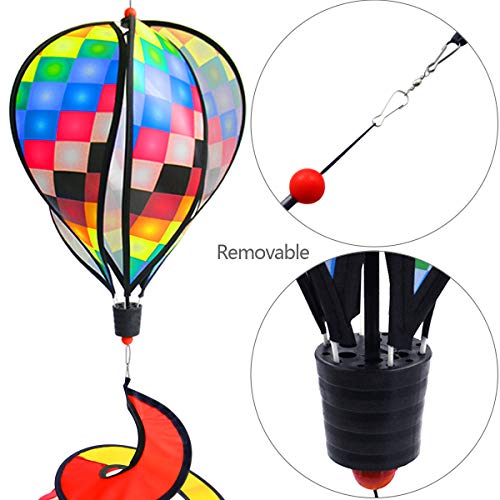 Rainbow Kinetic Hot Air Balloon Wind Spinner Hanging Rainbow Wind Twister,2Pcs #TOP3