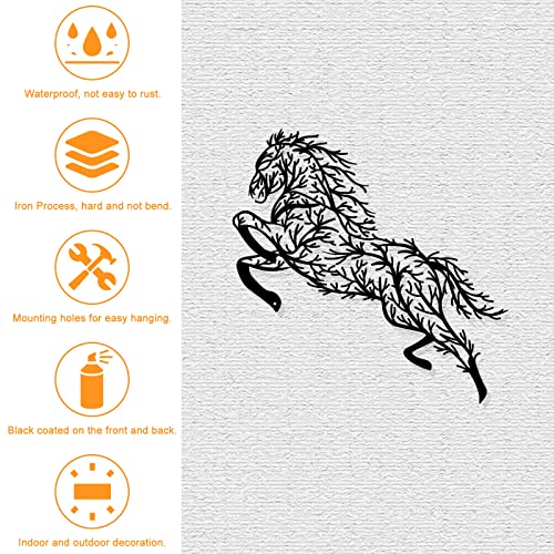 NBEADS Tree Branche Horse Metal Wall Art Decor - Image 4