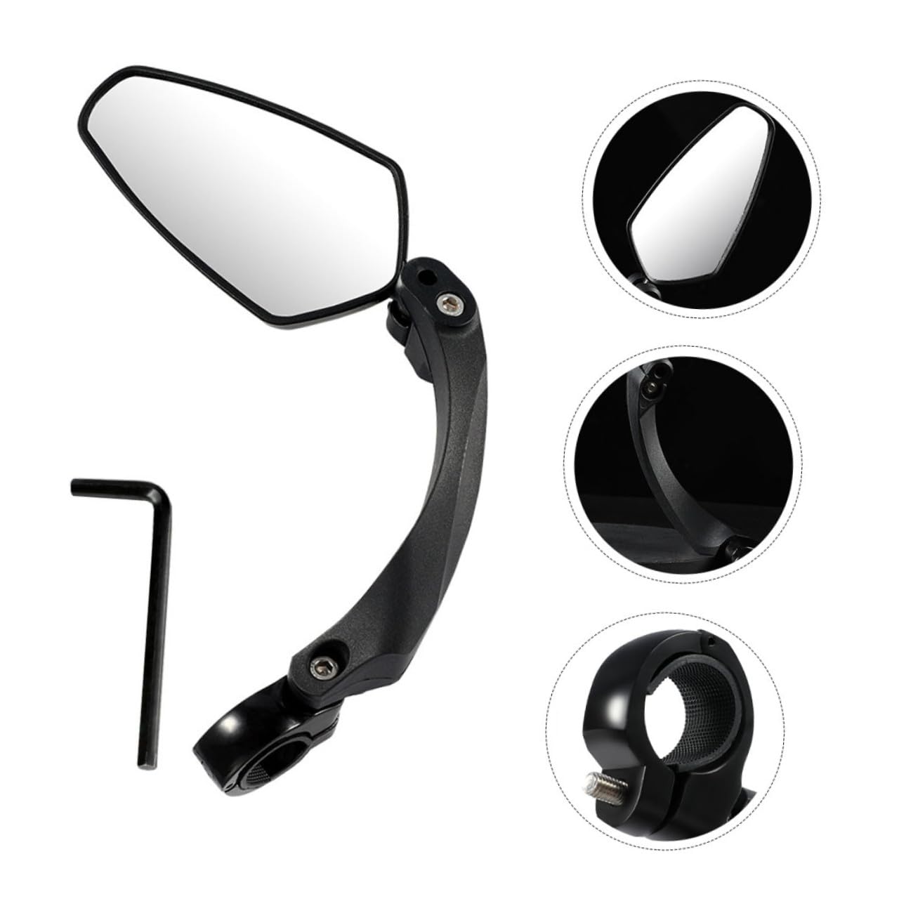 BESPORTBLE 2pezzi Specchietto Retrovisore Per Bici Accessorio Pratico Per Mountain Bike e Ciclisti Installazione Facile Senza Strumenti Sicurezza e Visibilità Ottimale Design Compatto e