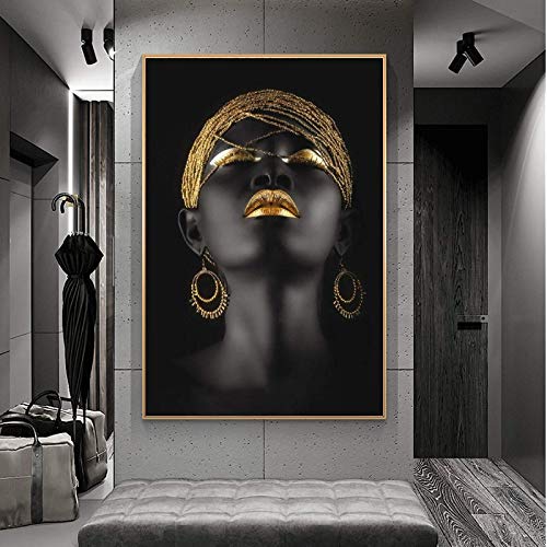 Toile africaine femme noire KEBIA 70x100cm pour sublimer un grand mur vide