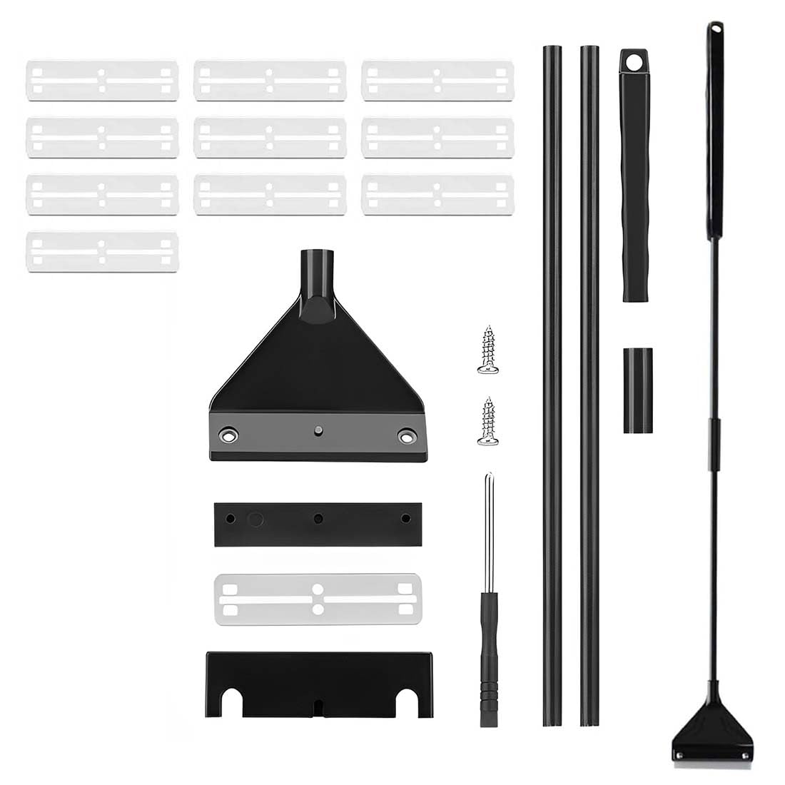 SSRDFU Raspador De Algas - Herramientas De Limpieza Algas, 62 cm Vidrio Cuchilla Rascadora, Raspador De Algas para Acuario, Limpiar De Rascador, Varillas Desmontable Ajustable, con 10 Cuchillas